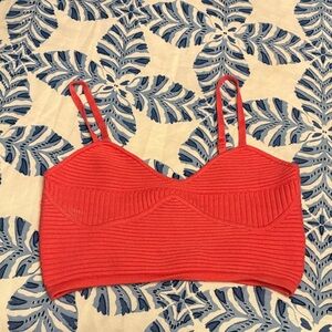 Aerie Coral Ribbed Top